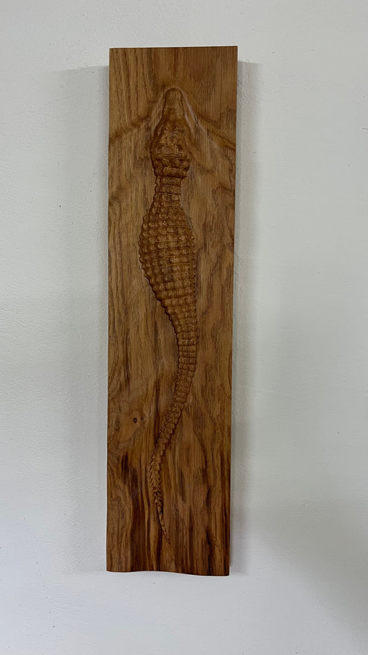 Krokodil Holz Wandbild